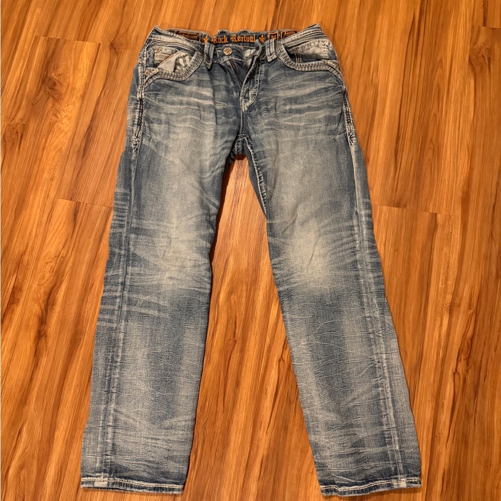 Rock Revival Light Blue Straight Jeans
